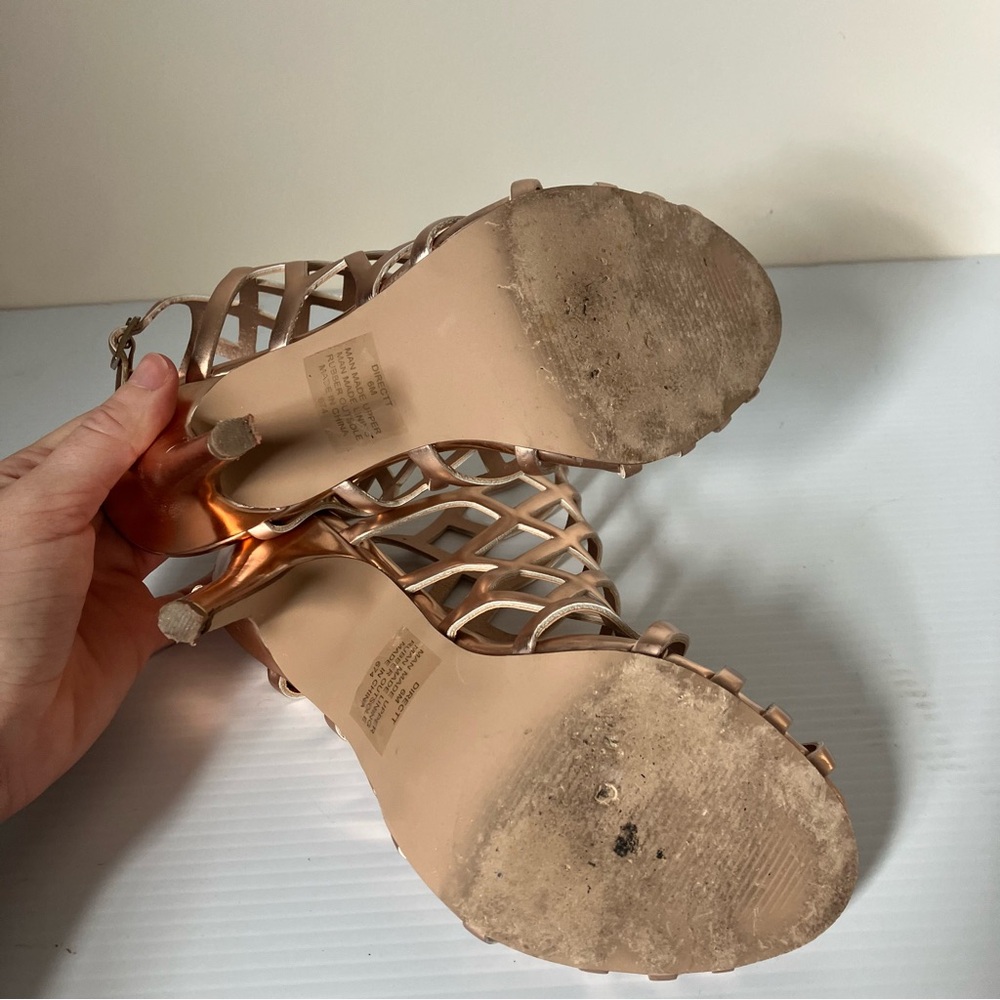Madden Girl Directt Rose Gold Caged Heeled Sandals size 6 - Picture 8 of 10